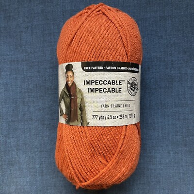Loops & Threads IMPECCABLE Yarn Orange PUMPKIN #01630, 4.5 oz. 100% Acrylic