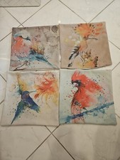 Decorative Throw Pillow Covers Watercolor Artist Bird 17x17in Set of 4
