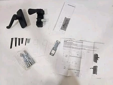 Ideal Security Matte Black GL Lever Set with Deadbolt Storm and Screen Door Lock