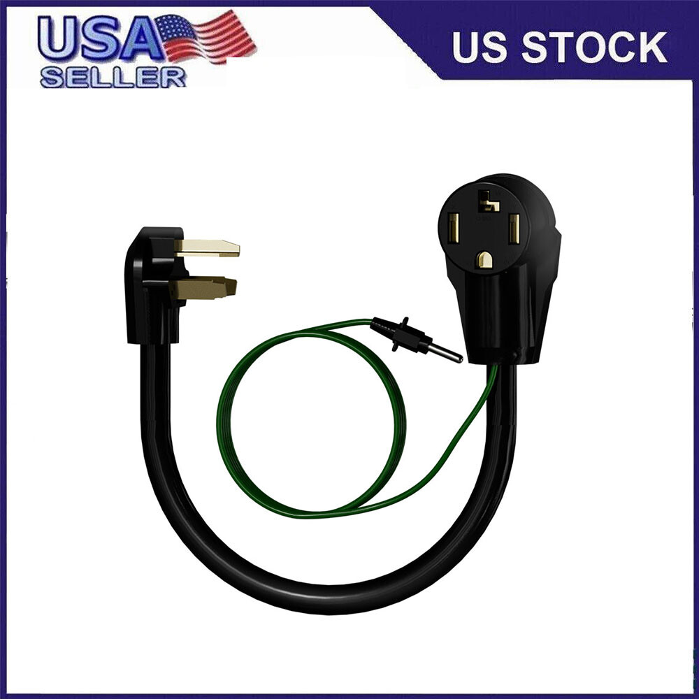 Dryer Adapter Cord 4 Prong to 3 Prong with Safety Ground Wire 1.5FT