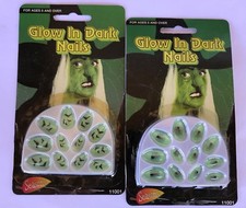 Halloween Decorated Nails Glow In The Dark Spider, Bats, Skull 3 Complete Sets