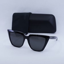 New BALENCIAGA BB0046S 001 Black/Grey 55-18-140 Sunglasses