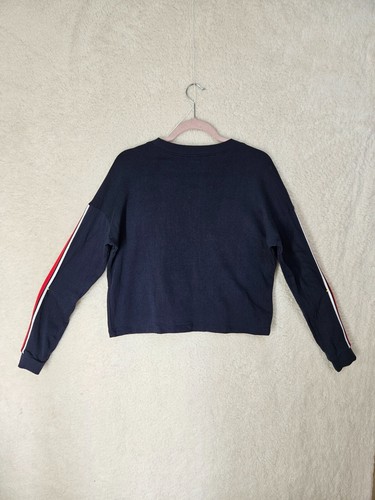 H&M Girls Sweater 14Y Blue Fleece Long Sleeve Crew Neck Crop Pullover - Picture 10 of 17