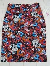 Lularoe Women's Cassie Black with Multi Color Floral Skirt Size M NWT