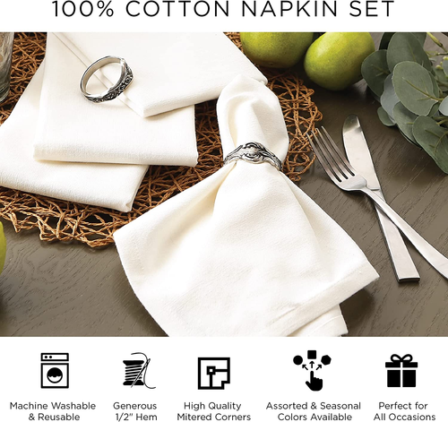 DII 4Th of July Tabletop Collection, Napkin Set, Red, White & Blue Check, 6 Piec - Picture 8 of 12