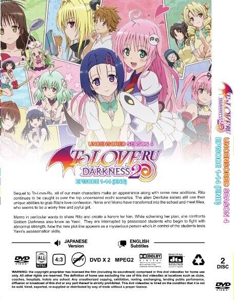 ANIME, TO LOVE RU Season 1-4 Episodes 64+19 Ovas(Uncensored Version),  8DVD