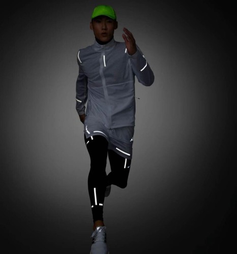 Adidas X-City Reflect at Night Running Jacket Glow White Mens Sz Large HM8448 - Picture 7 of 8