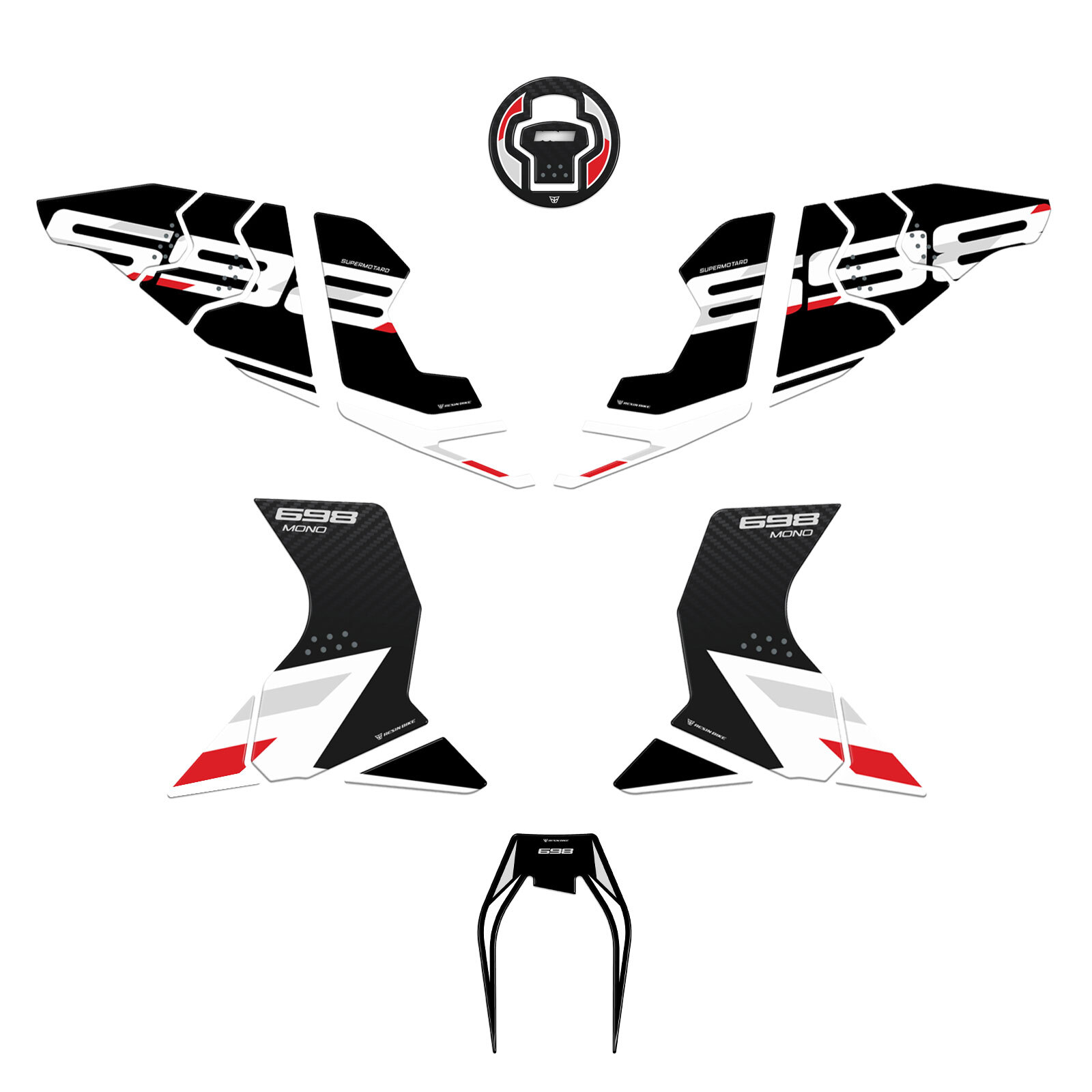 Kit Serbatoio Ducati Hypermotard 698 Mono 2024 Adesivi 3d per moto compatibili