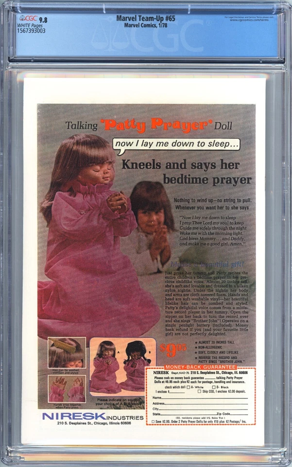 Marvel TeamUp 65 1978 CGC 98 Primera aparición en Estados Unidos del Capitán Gran Bretaña G2U Foto 2 de 2