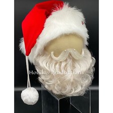 Deluxe Professional Santa Claus Ventilated Synthetic Beard  Mustache Set NEW