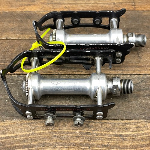 Vintage Campagnolo Record Pedals 1037 1037A Pair 9/16 Patent Italy Black Eroica - Picture 5 of 16