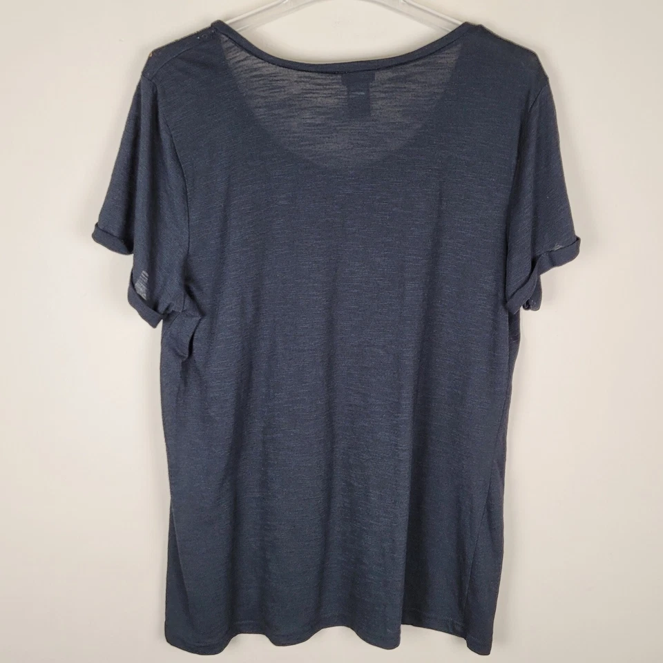 Torrid Size 1X Studded Short Sleeve Top Stretch Black Gold - Image 2 of 4