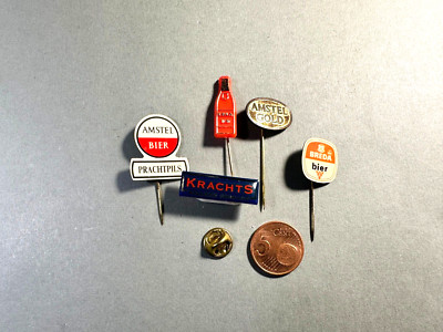 4 Vintage Pins - Amstel Gold, Breda Beer and Others, 1960s, Netherlands - Pin, Badge