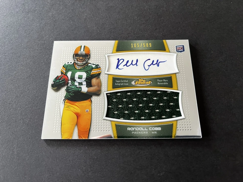 2011 Topps Finest Auto Jumbo Relics /589 Randall Cobb Rookie Card #AJR-R 🔥🔥🔥 - Image 3 of 4