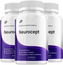 (3 Pack) Neurocept Supplement Capsules – Neurocept Natural Blend Memory Focus