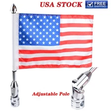 Motorcycle Flag Pole Mount 6x9" Flag American USA For Yamaha Harley Honda Motor