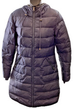 Gharani Strok London Navy Blue Padded Long Jacket Size Small