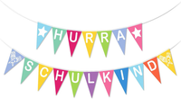 Bunte Einschulung Deko Schulkind Wimpelkette Banner, Stoff Einschulung Girlande