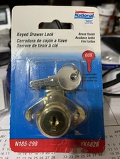 DESK OFFICE DRAWER CABINET LOCK BRASS for 3/4” drawers National N185-298  VKA826
