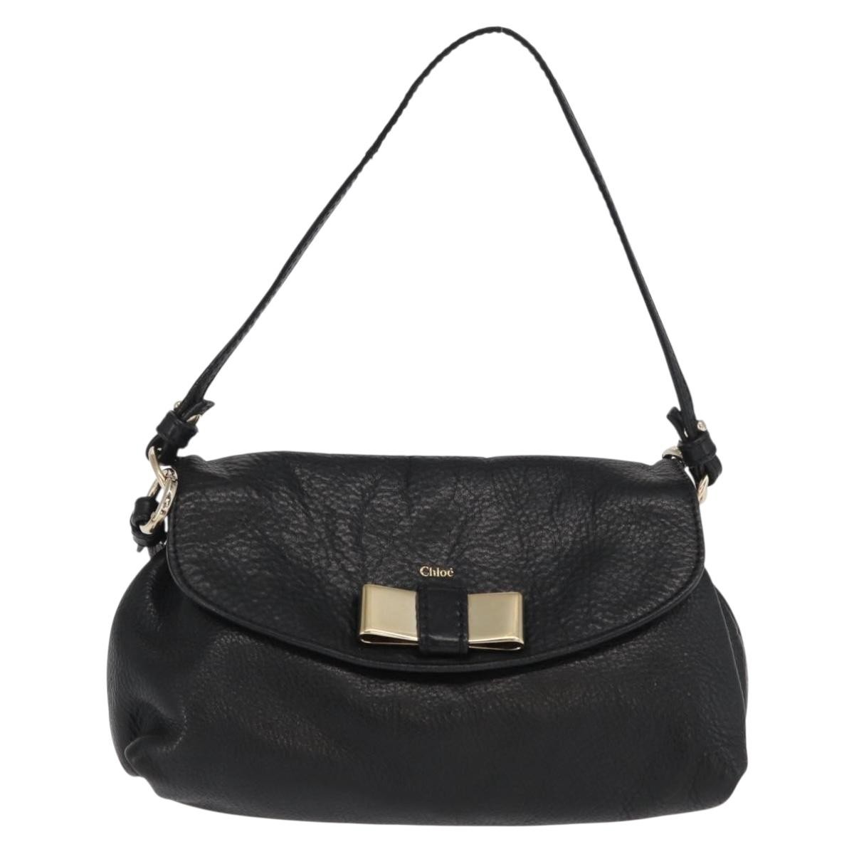 Chloe Lily Shoulder Bag Leather Black Gold Auth hk3380 | eBay
