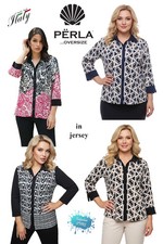 PERLA OVERSIZE Camicie donna regular fit in jersey manica 3/4 made in Italy