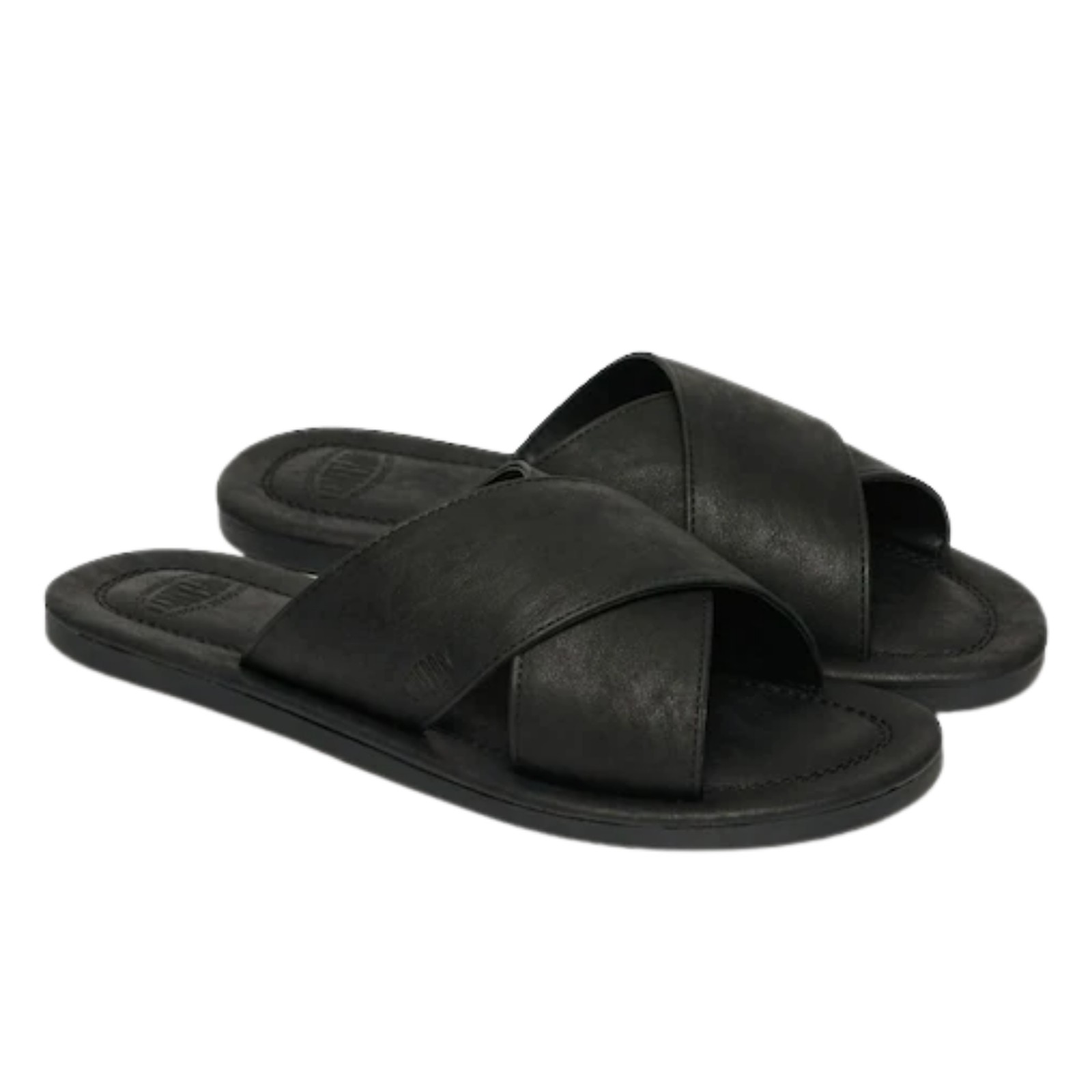 Superdry Men's Black Vintage Cross Strap Sliders - Image 3