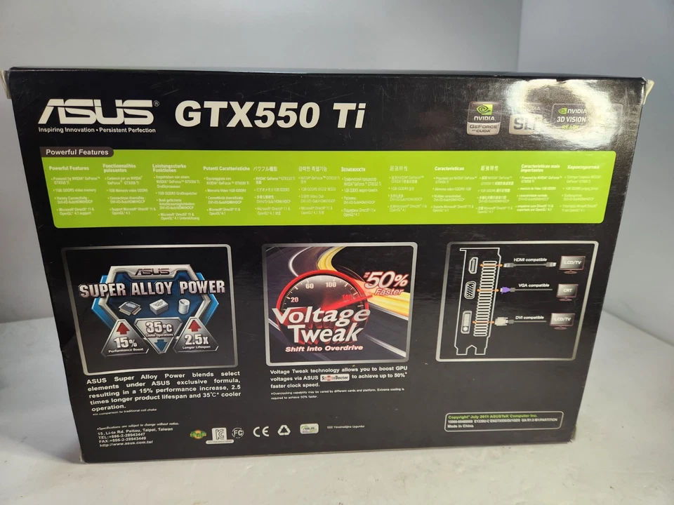 Brand New Asus GTX550 Ti Graphics Card 1 GB GDDR5 Nvidia GeForce PC Computer - Image 4 of 4