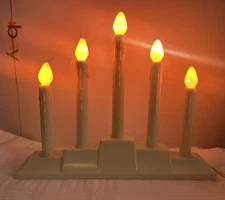 Vintage Candelabra Candolier Window Mantle Drip Candle w/Bulbs 5 Light