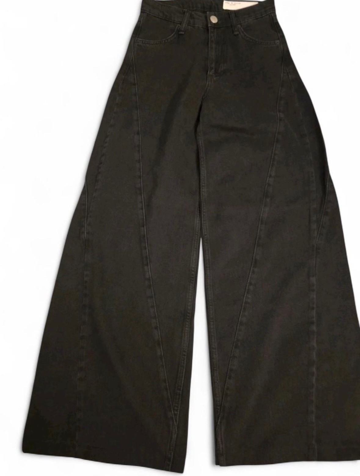 Rag and Bone Sofie Wide Leg Black Splice Jeans 26
