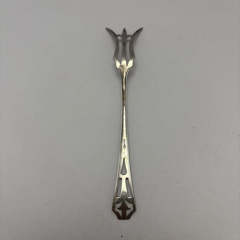 HORQUILLA DE LIMÓN VINTAGE WEBSTER PLATA ESTERLINA MANGO PERFORADO SERIE - 4 7/8" Foto 3 de 4