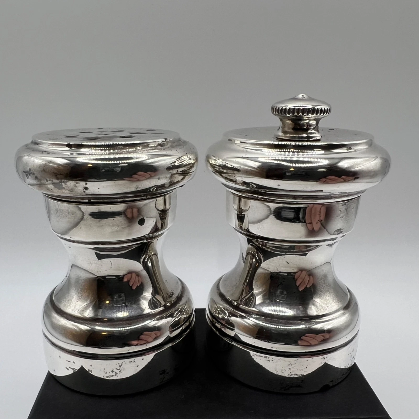Vintage STERLING Silver 925 Salt Shaker & Pepper Mill Grinder Set ITALY
