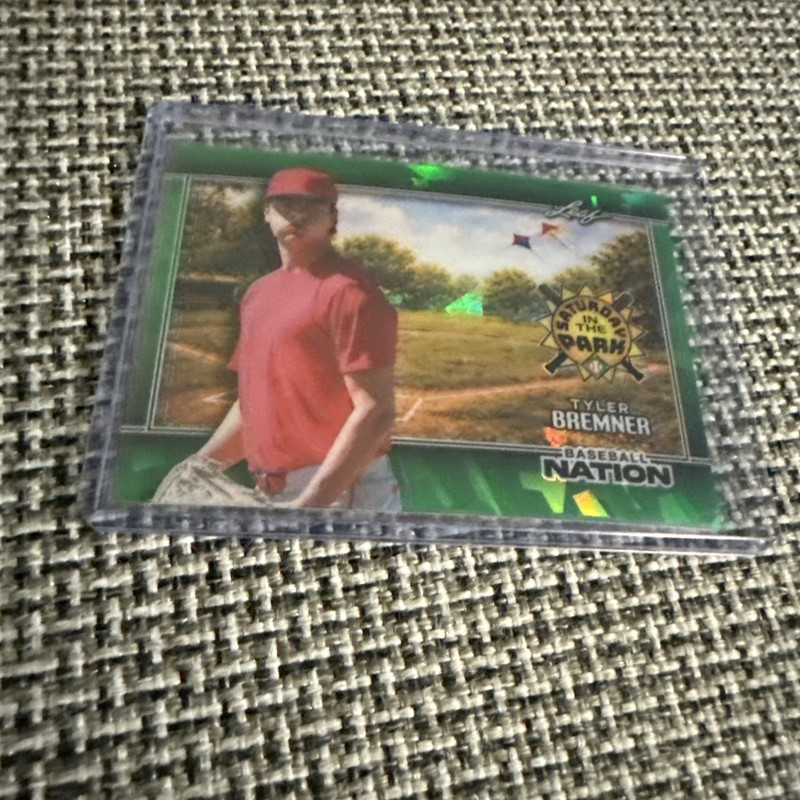 Angels Tyler Bremner /25 2026 Leaf Baseball Nat Sat. In the Park Green Prismatic