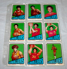 Cleveland Cavaliers 1972-73 Complete Team Set Basketball Lot of 9 Cards NM to MT