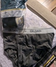 Mens Gildan Mid Rise Briefs Small Gray Black 3 Pk Cotton