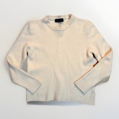 Zara Cashmere Wool Blend Sweater Size Large Medium Soft Ecru Cream Beige