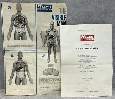 1959 The Visible Man An Introduction to Anatomy & Renwal Model Instructions Only