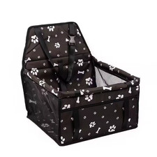 Premium Pet Dog Car Booster Seat with Safety Belt - Foldable Travel Basket