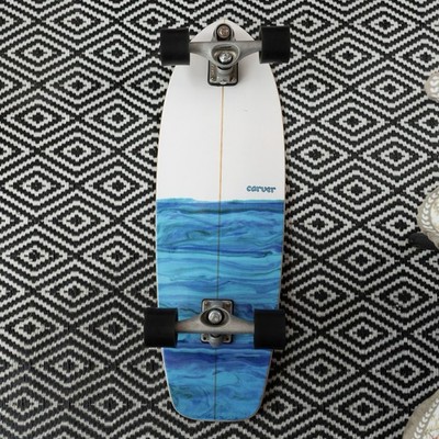 CARVER 31'' RESIN C7 TRUCK SURFSKATE Skateboard COMPLETE EXCELLENT Blue Water