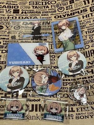 Yubisaki Connection Akizuki Mikoto Goods Lot of 9 Badge Domino Acrylic Card