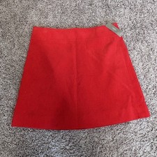 J Crew corduroy mini skirt women s 6 NWT red back zip fully lined A-line preppy