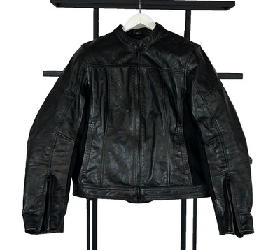 Womens  Mens Vintage Genuine Leather Jacket Cafe Racer Biker Zip Minimalist