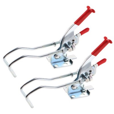 2pcs 771lbs Adjustable Latch Galvanized Iron Hook Bolt Self-lock Toggle Clamp