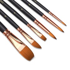 Paint Brush Set 6 Different Shapes For Watercolor Rock Face Painting 6 PCS