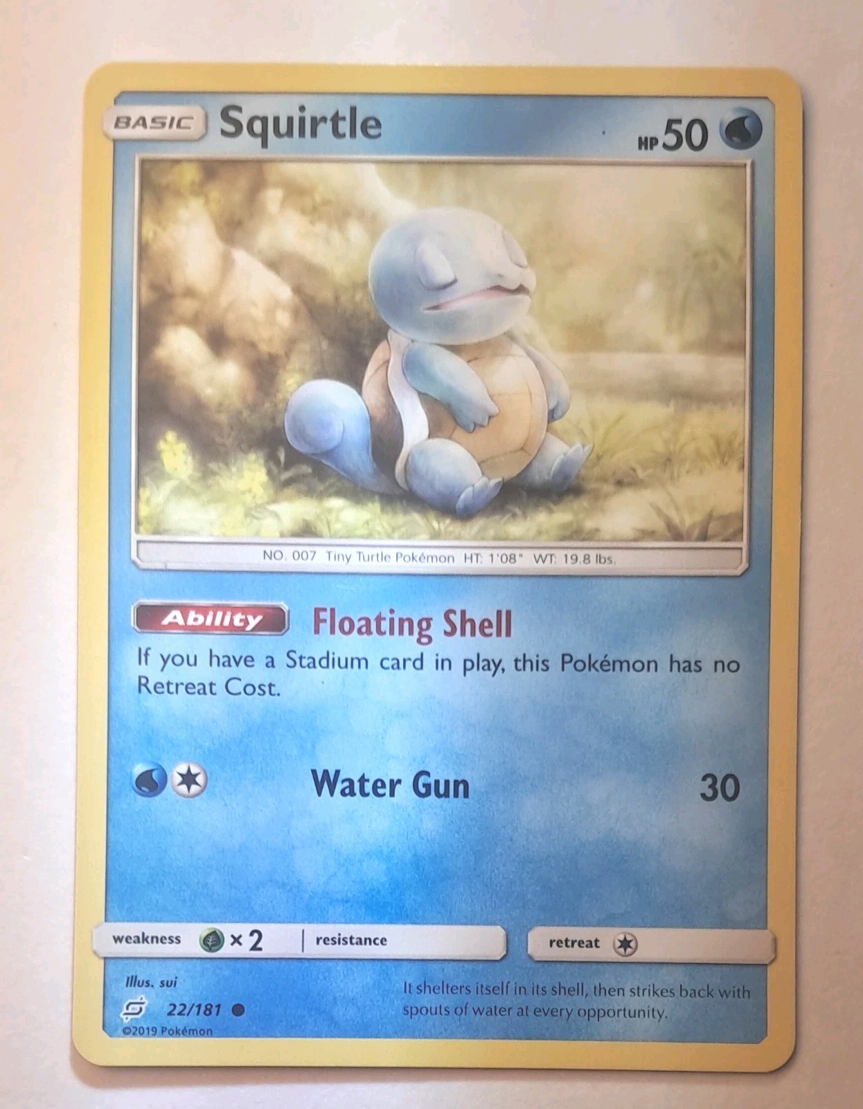 Pokemon TCG Squirtle 22/181 Sm-Team Up Regular Common 