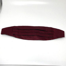 Colors by Alexander Julian Mens One Size Cummerbund Black Red Check 100 Silk
