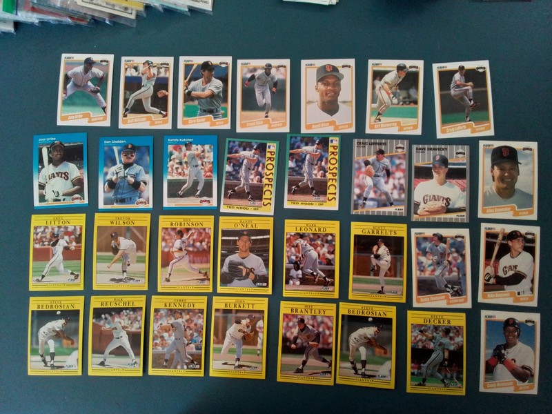 San Francisco Giants-31 Card Fleer Lot- Williams, Riles, Maldonado, Reuschel -RC