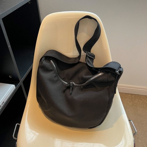 Canvas Shoulder Bag Large Capacity Hobo Tote Bag Minimalist Crossbody Bag - Picture 9 of 15