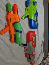 Lot of 3 Vintage Super Soaker Squirt Guns / Xp55 1994 Splash Fire 2001 2