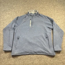 Zero Restriction 1/4 Zip Pullover Mens XL Light Blue Company Logo Mock Neck