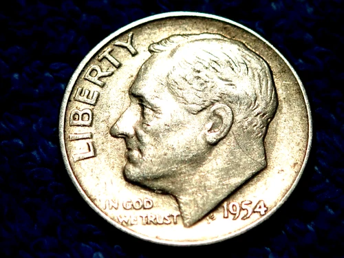 SILVER ROOSEVELT DIME: 1954-P IN VERY FINE PLUS CONDITION!